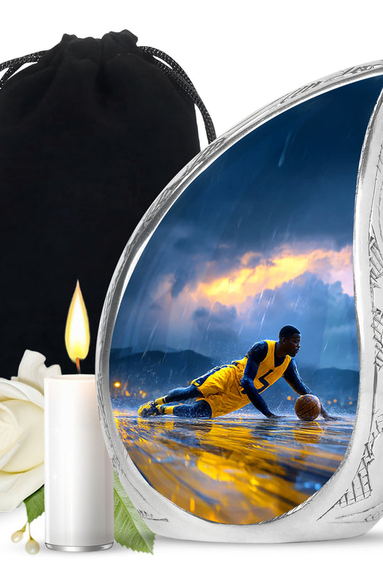 Sports Theme Cremation Urn - Basketball Tribute Urn For Loved Ones