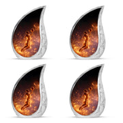 Glossy Black Basketball Cremation Urn close-up of engraving and surface detail - flowing teardrop basketball silhouette on curved aluminum - 10 inch aluminum urn for cremated remains