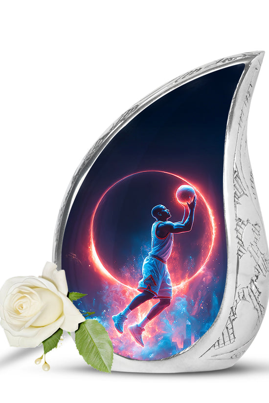 Personalized Basketball Cremation Urns - Eminent Blue 10-inch, 200 cu in - Yatskia