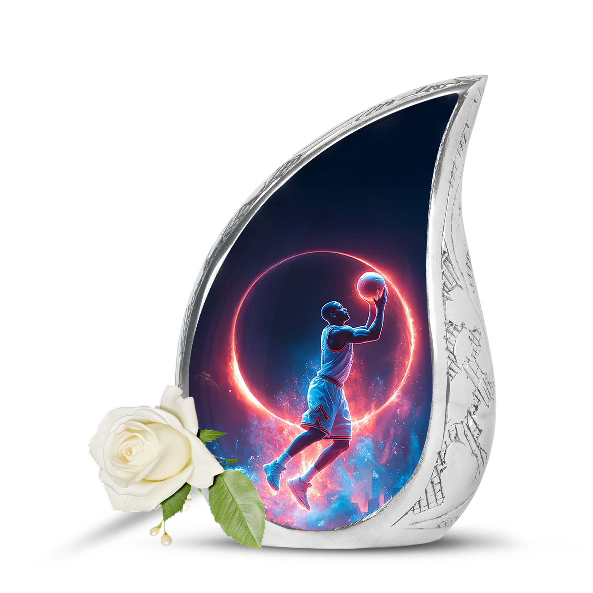 Personalized Basketball Cremation Urns - Eminent Blue 10-inch, 200 cu in - Yatskia