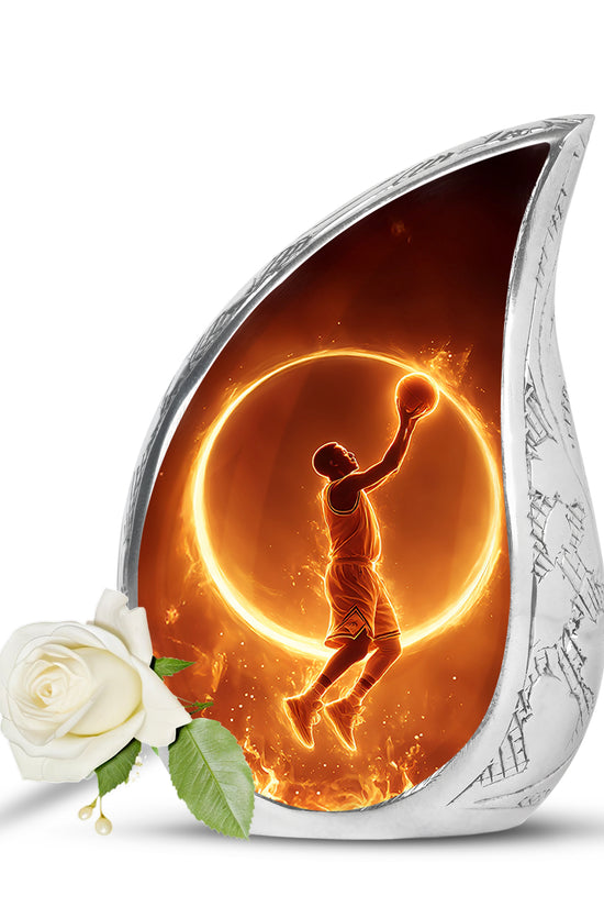 Black Basketball Beacon Cremation Urns for Human Ashes - 10-inch, 200 cu in - Yatskia