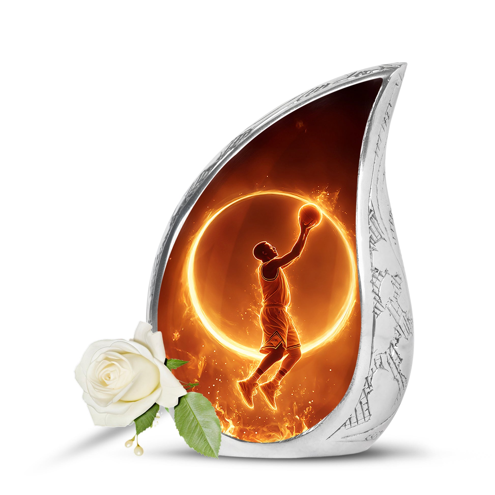 Black Basketball Beacon Cremation Urns for Human Ashes - 10-inch, 200 cu in - Yatskia