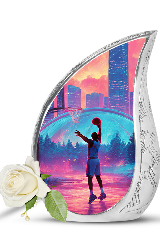 Personalized Eternal Basketball Cremation Urns - Red 10-inch, 200 cu in - Yatskia