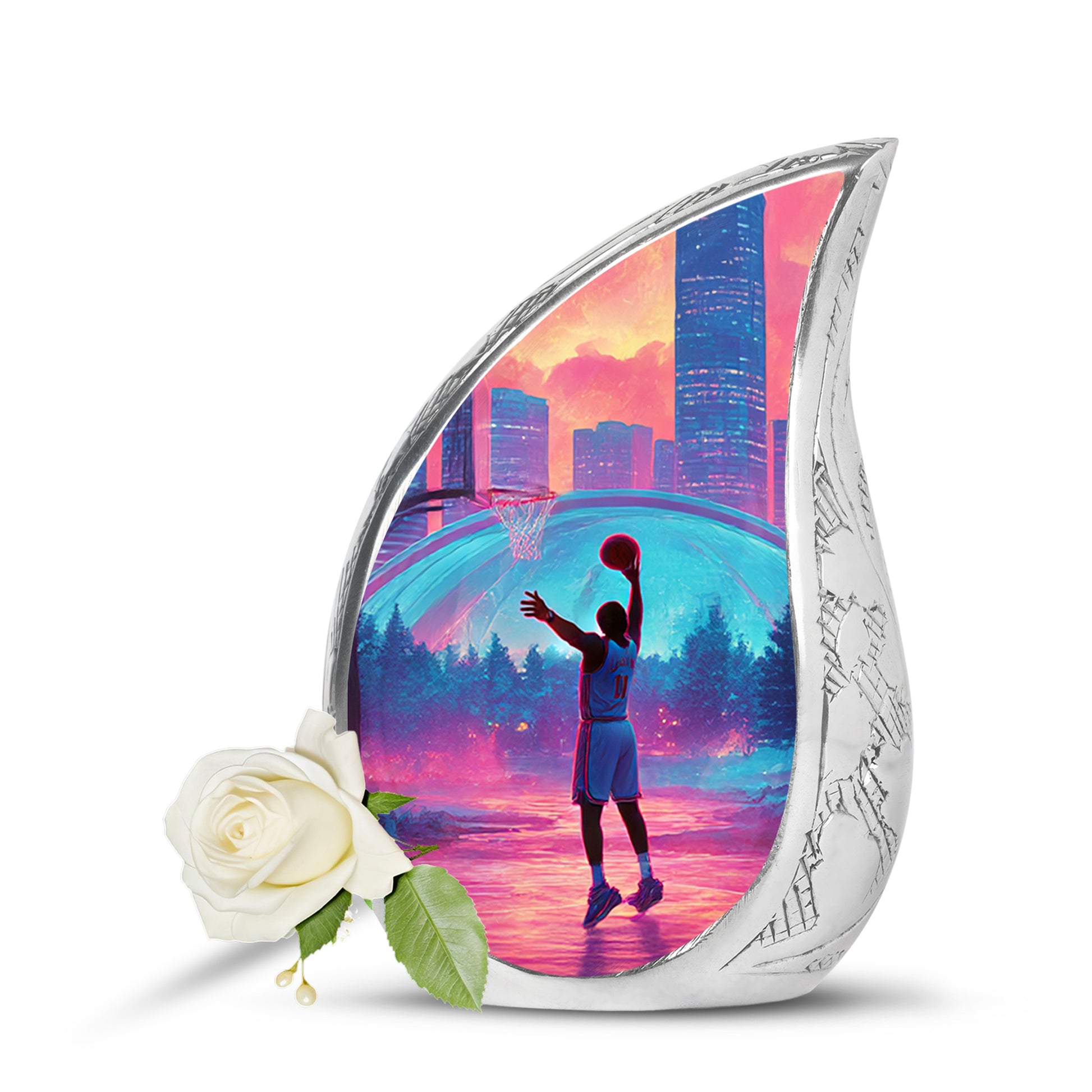 Personalized Eternal Basketball Cremation Urns - Red 10-inch, 200 cu in - Yatskia