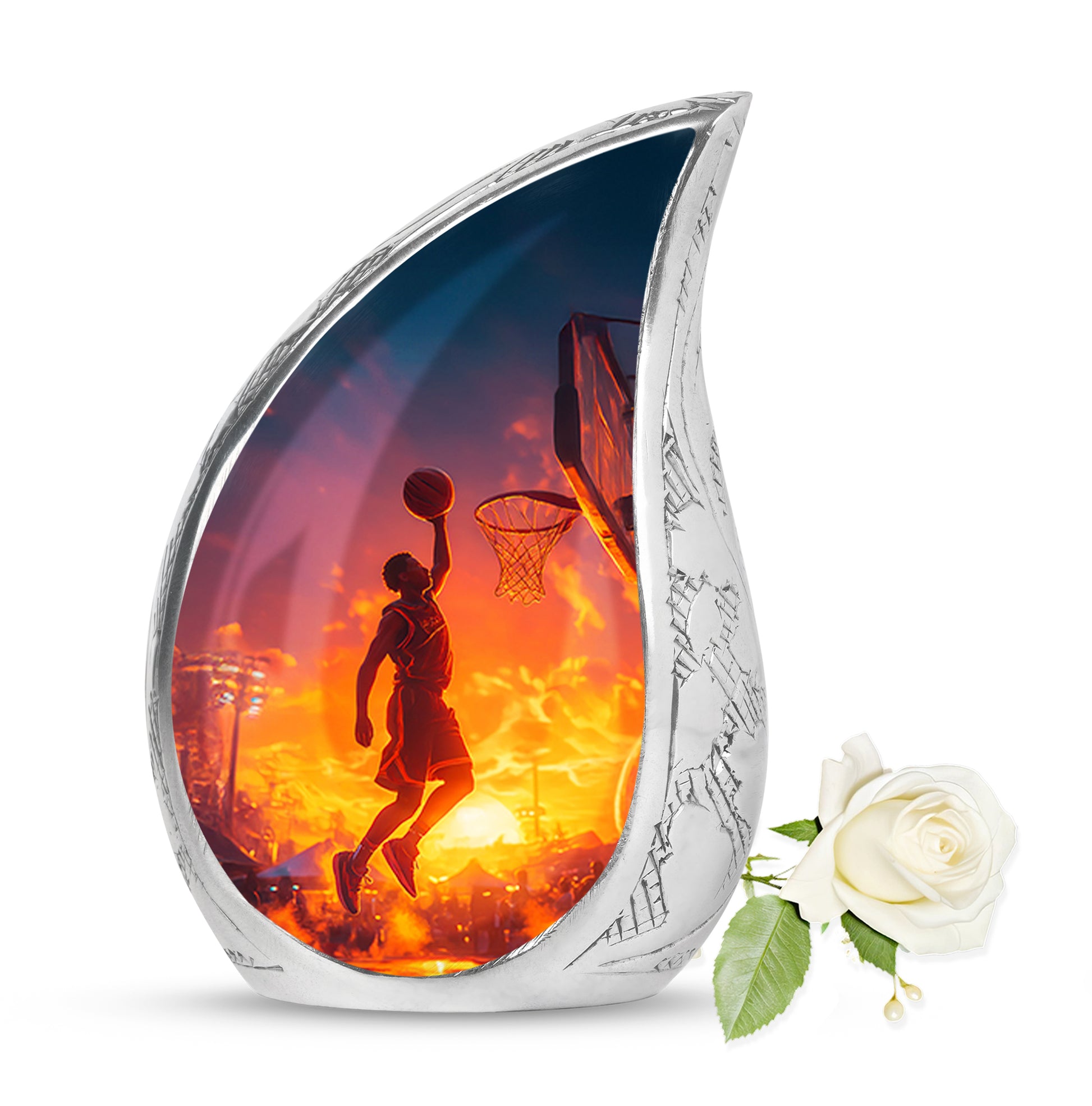Divine Blue Basketball Cremation Urn for Ashes - 10-inch, 200 cu in - Yatskia