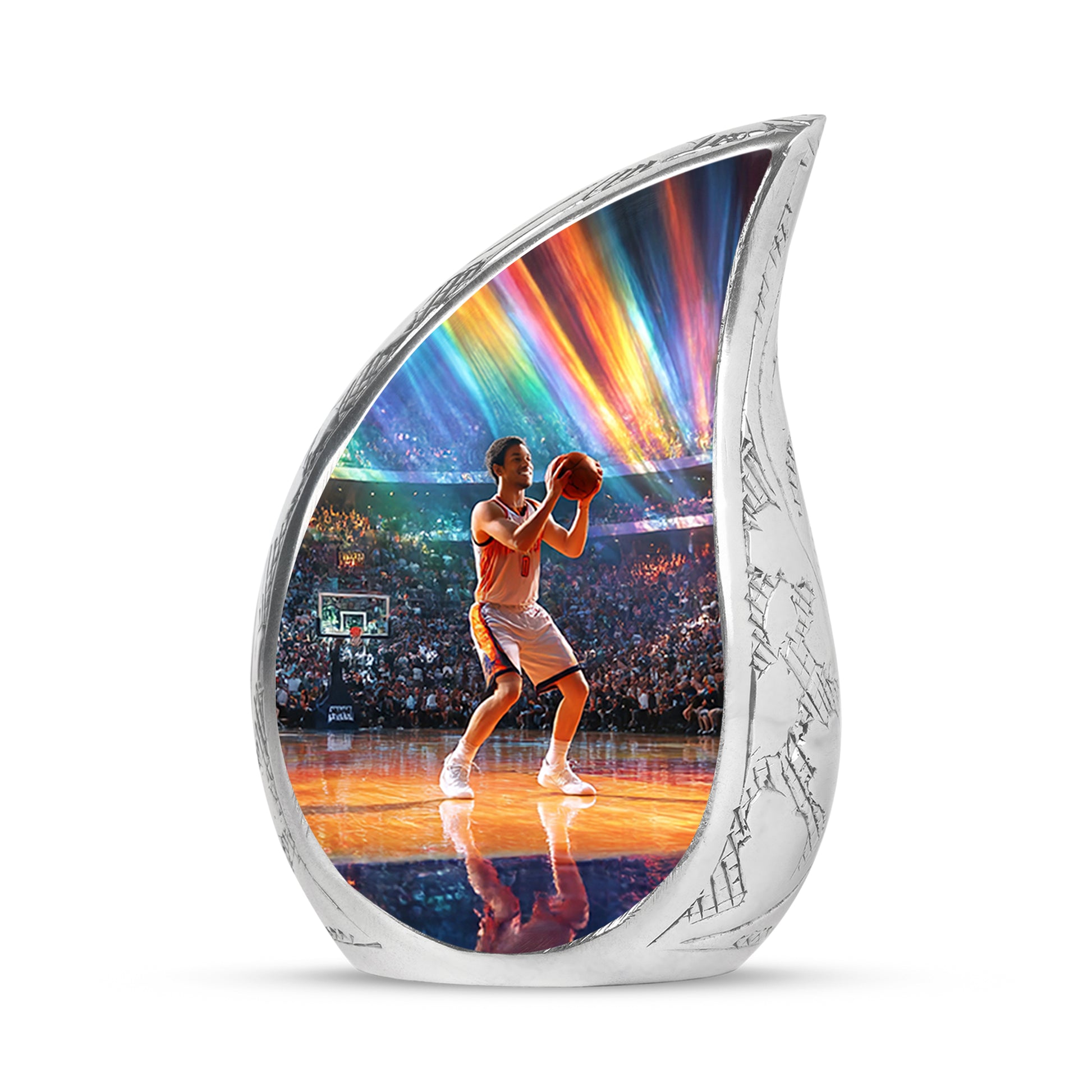 Personalized Blue Cherished Basketball Cremation Urns for Human Ashes - 10-inch, 200 cu in - Yatskia