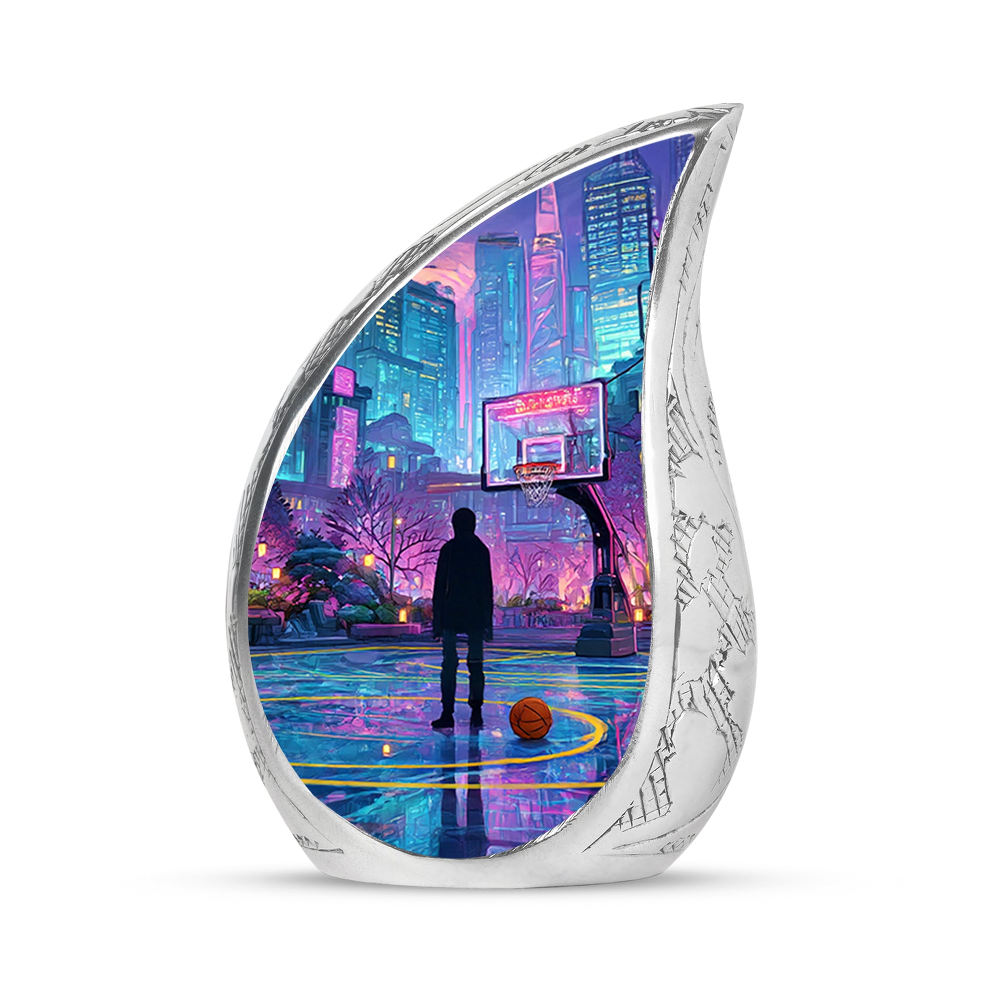 Blue Basketball Cremation Urns - Enduring Legacy 10-inch, 200 cu in - Yatskia
