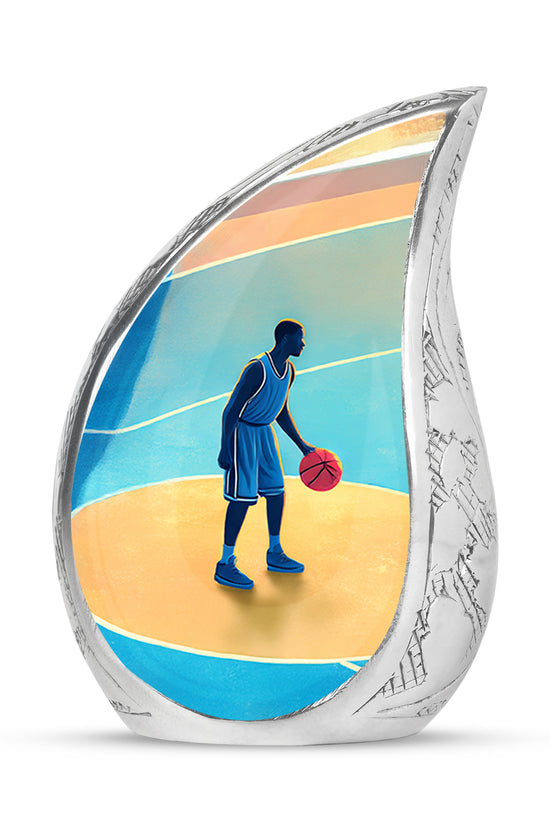 Personalized Blue Basketball Cremation Urns for Ashes - Peaceful 10-inch - Yatskia