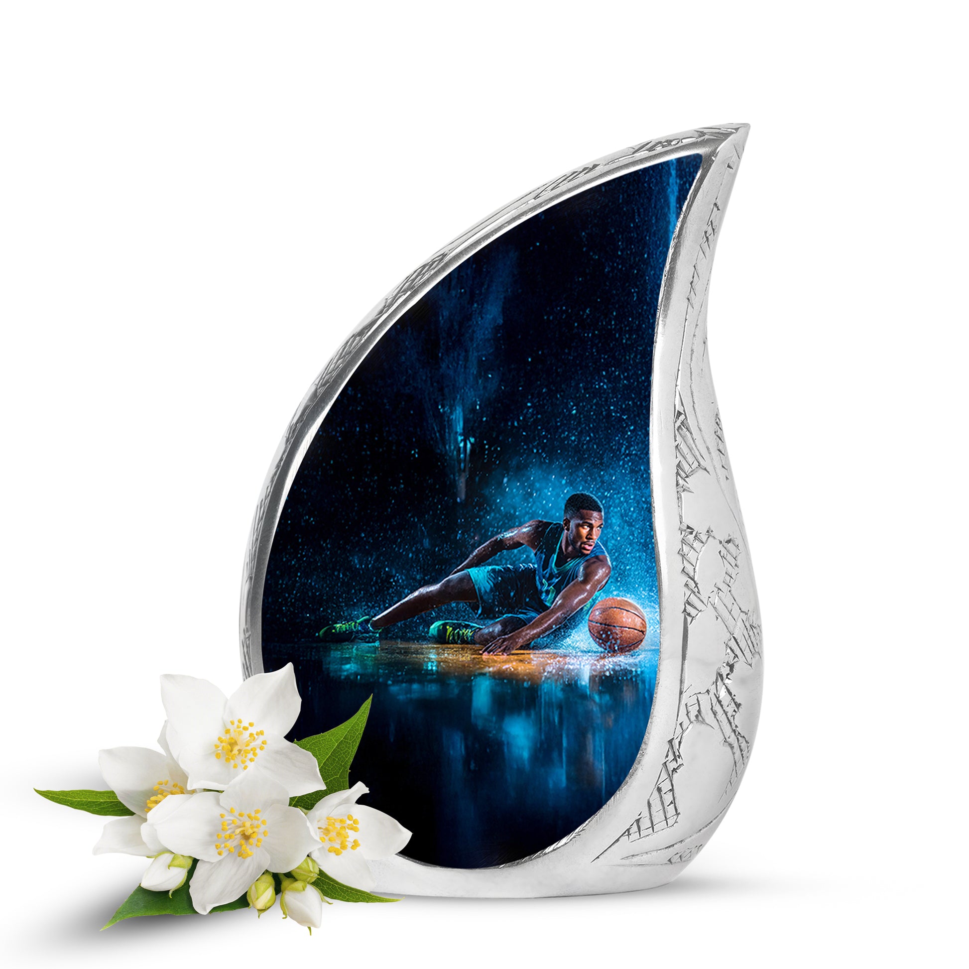 Remarkable Basketball Memorial Cremation Urns - Black 10-inch, 200 cu in - Yatskia