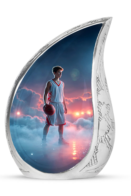 Personalized Blue Basketball Cremation Urns for Ashes - Enchanting 10-inch - Yatskia