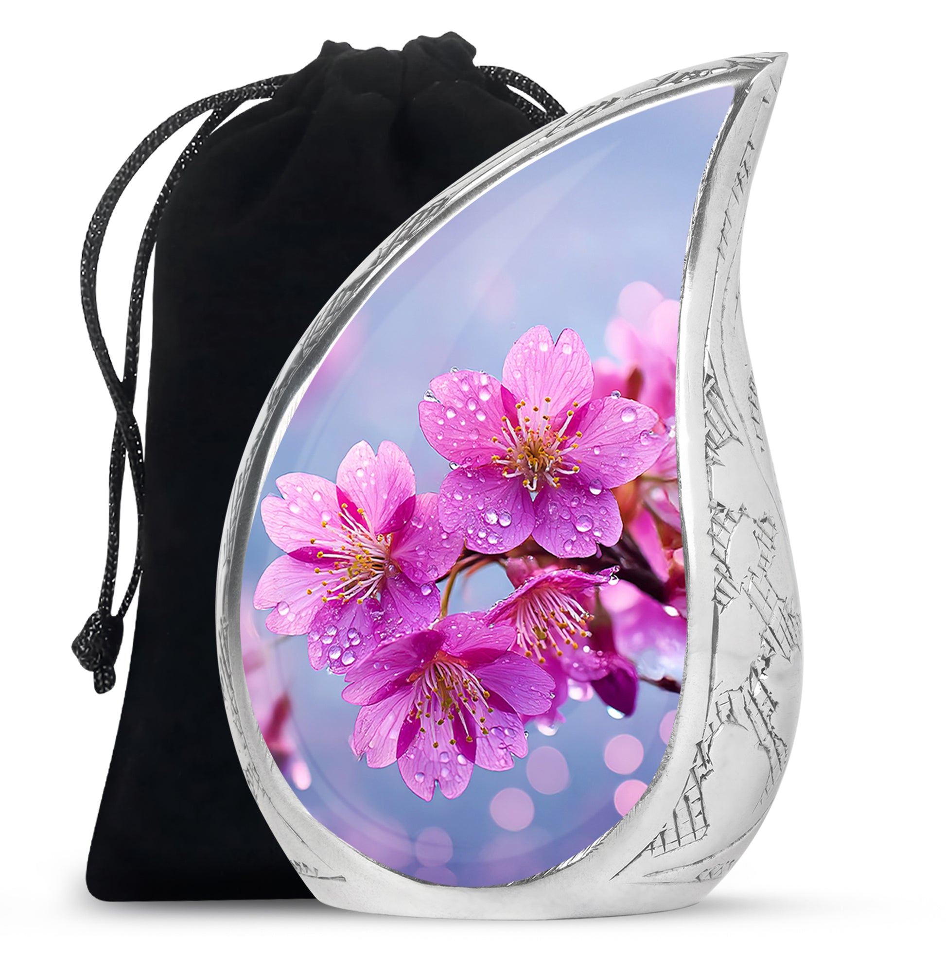 Beautiful Pink Flower Theme Memorial Urn - Beautiful Theme Memorial Urn For Mom