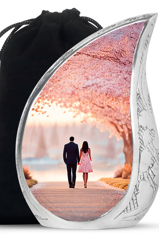 Couple Theme Cremation Urn - Pink Theme Memorial Urn For Loved Ones