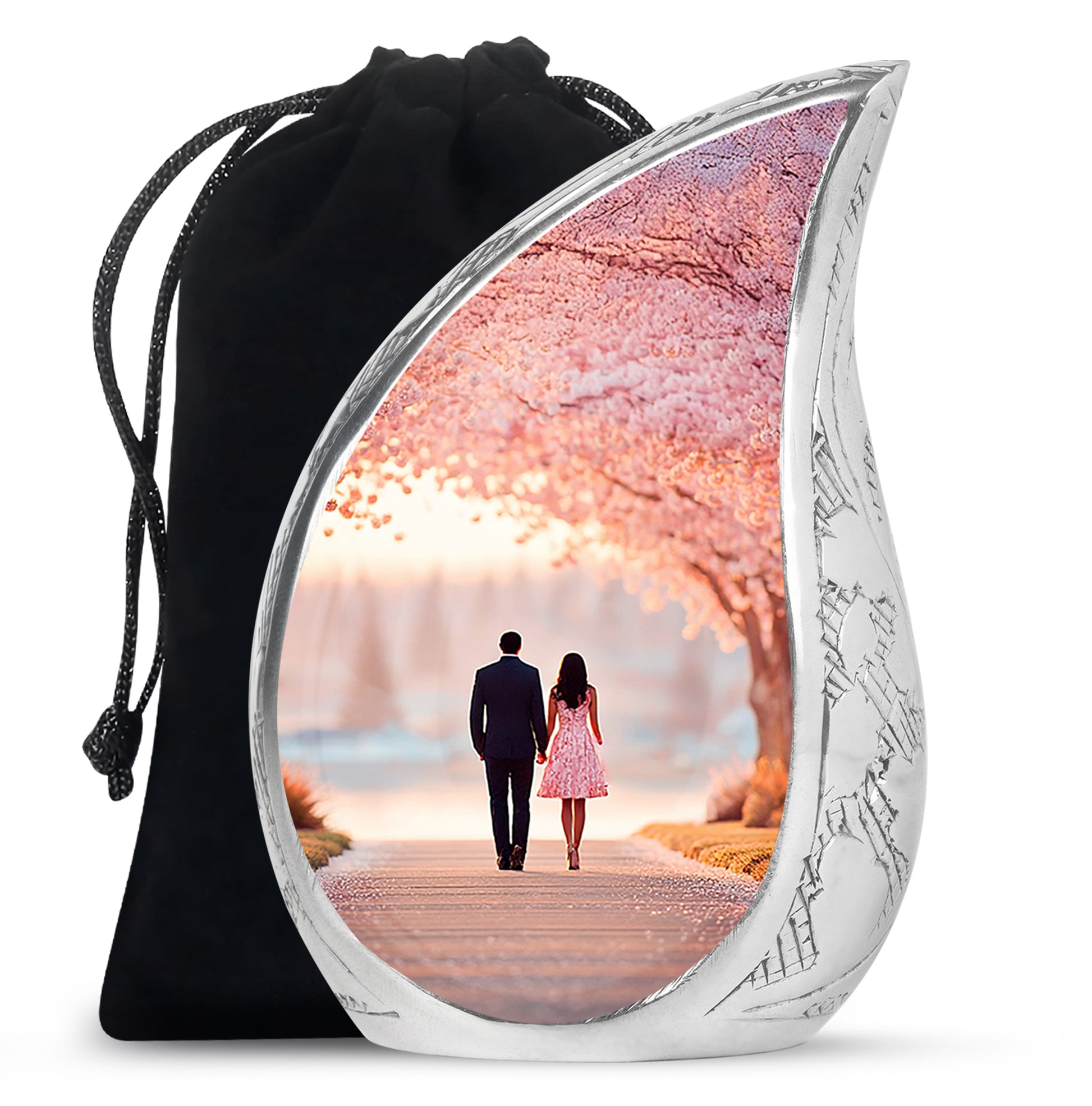 Couple Theme Cremation Urn - Pink Theme Memorial Urn For Loved Ones