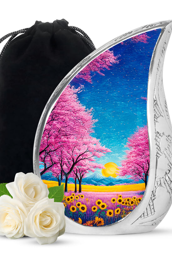 Beautiful Artistic Theme Cremation Urn For Ashes - Aluminium Funeral Urn