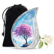 Cherry Blossom Tree Funeral Urn - Mountain Memorial Urn For Ashes