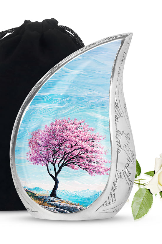 Blossom Tree Landscape Cremation Urn - Nature Tribute Urn For Adult Ashes