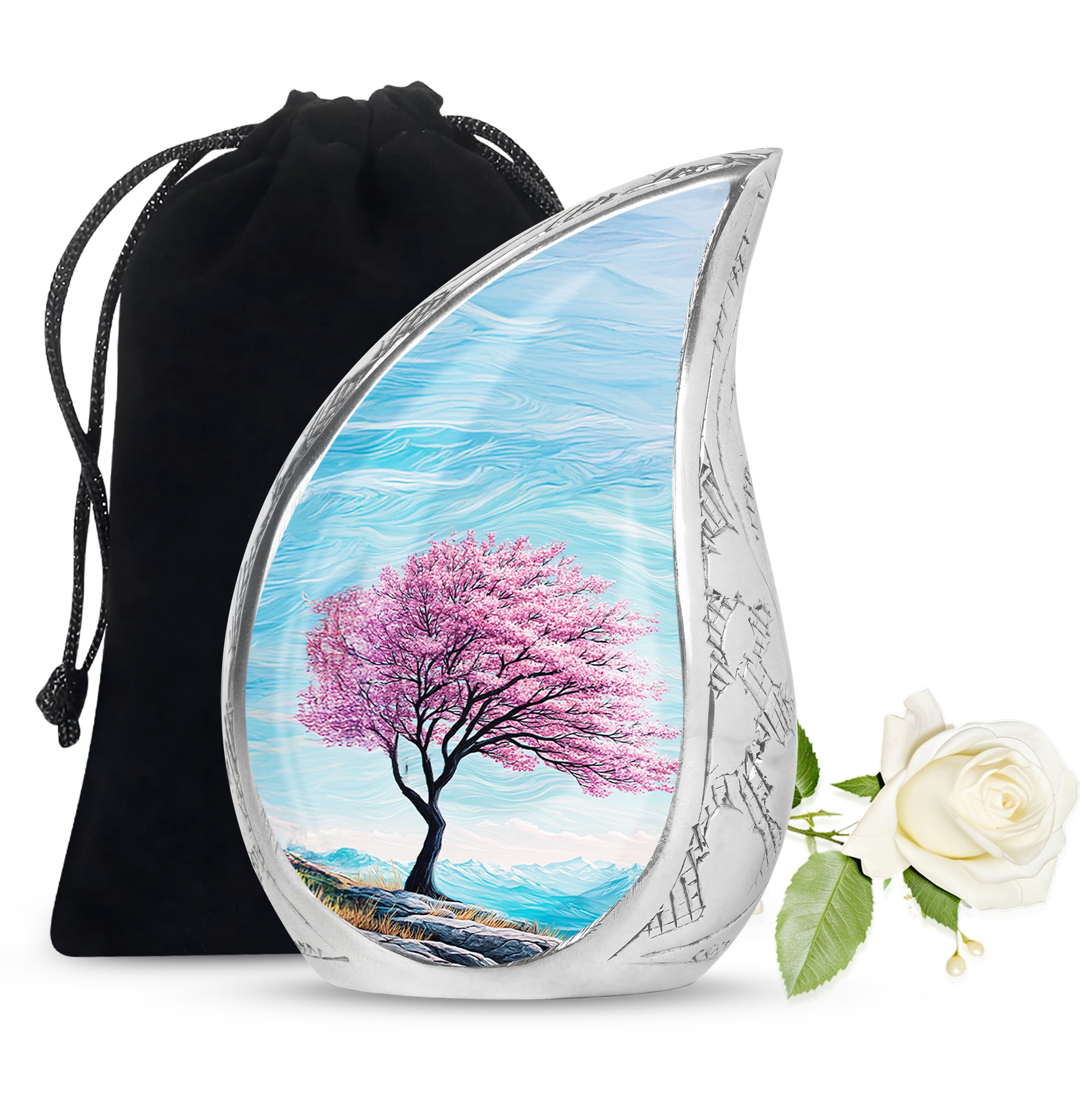 Blossom Tree Landscape Cremation Urn - Nature Tribute Urn For Adult Ashes