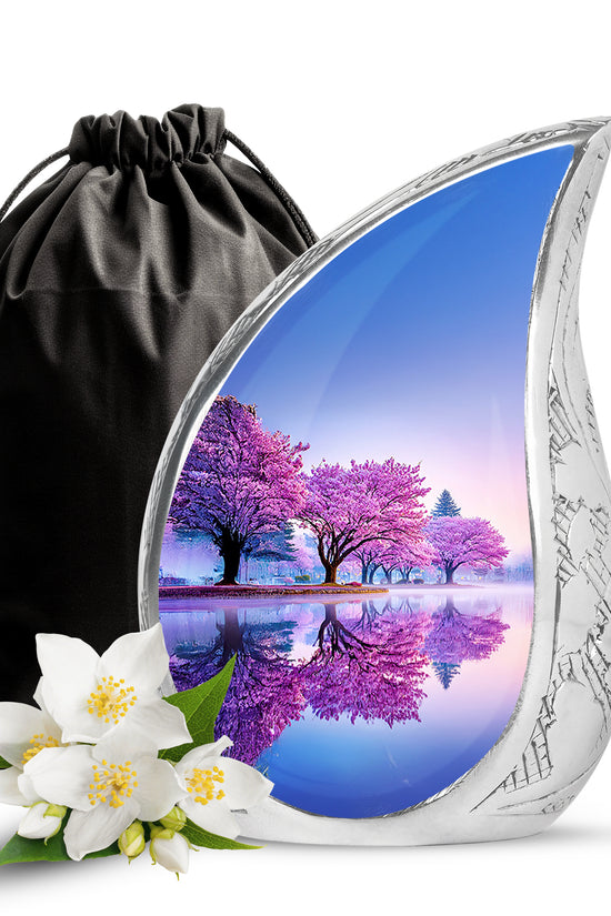 Cherry Blossom Cremation Urn – Scenic Memorial Urn For Human Ashes