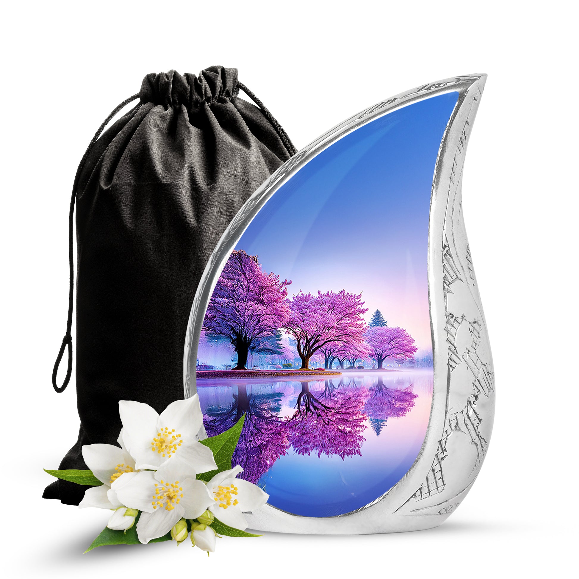 Cherry Blossom Cremation Urn – Scenic Memorial Urn For Human Ashes