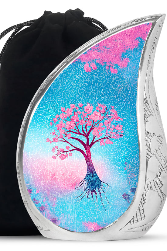 Artistic Floral Cremation Urn - Unique Memorial Urns For Adult Ashes