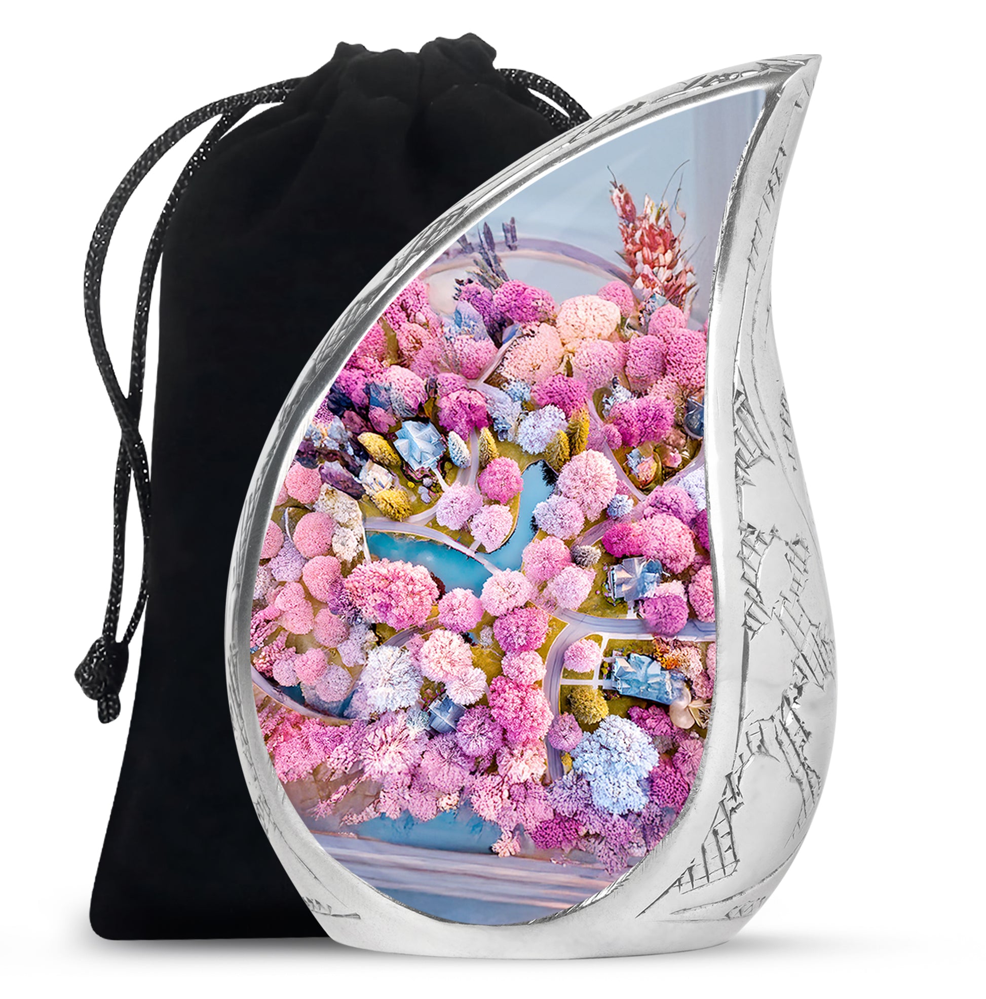 Scenic Blossom Landscape Cremation Urn - Cremation Urn For Ashes