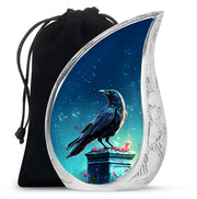 Black Raven Memorial Urn - Unique Funeral Urns For Human Ashes