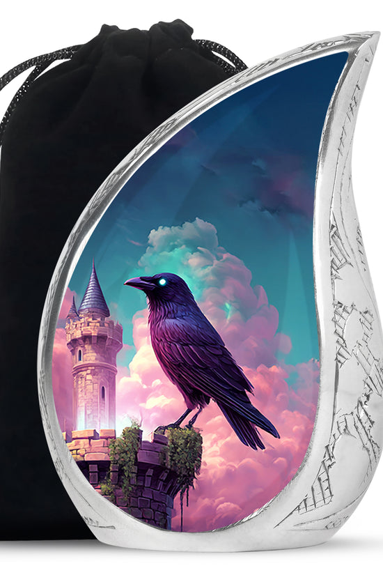 Raven Tower Memorial Urn - Bird Cremation Urn For Burial