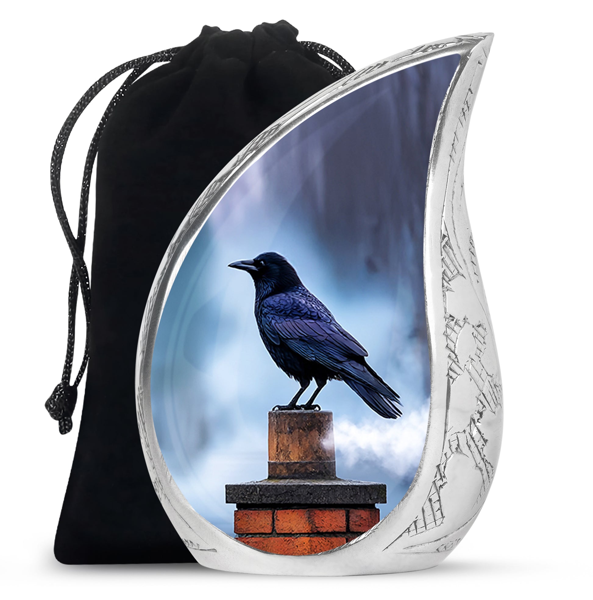 Raven Tribute Funeral Urn - Sky Memorial Urn For Adult Ashes