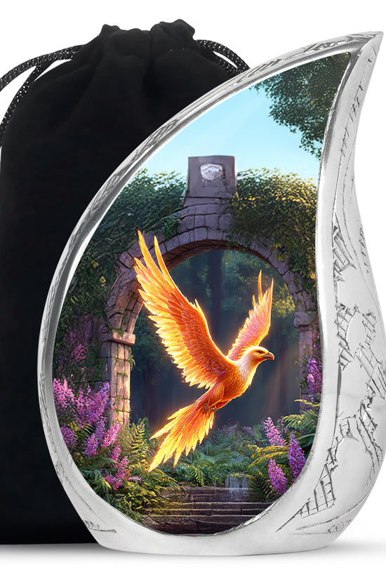 Phoenix Bird Memorial Urn - Golden Wing Cremation Urn For Funeral Ashes