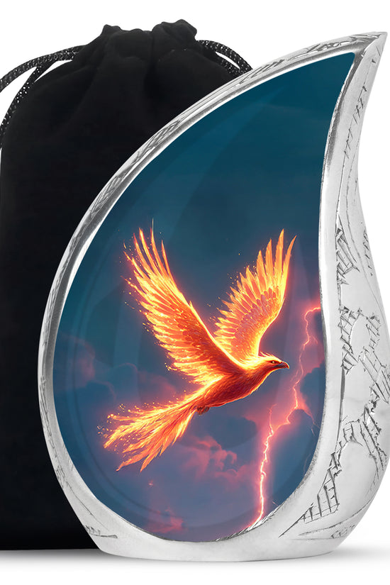 Flaming Phoenix Cremation Urn - Storm Bird Funeral Bird For Burial