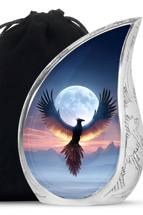 Moonlight Phoenix Memorial Urn - Night Sky Cremation Urn For Ashes