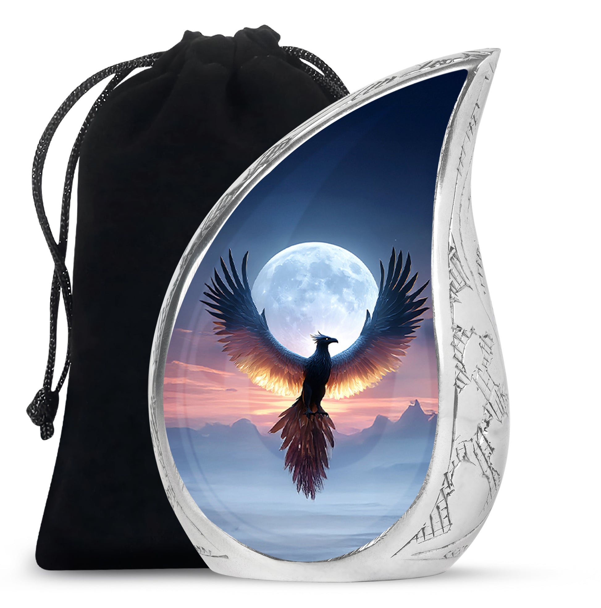 Moonlight Phoenix Memorial Urn - Night Sky Cremation Urn For Ashes