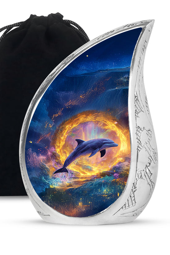 Dolphin Theme Funeral Urn - Beautiful Memorial Urn For Ashes