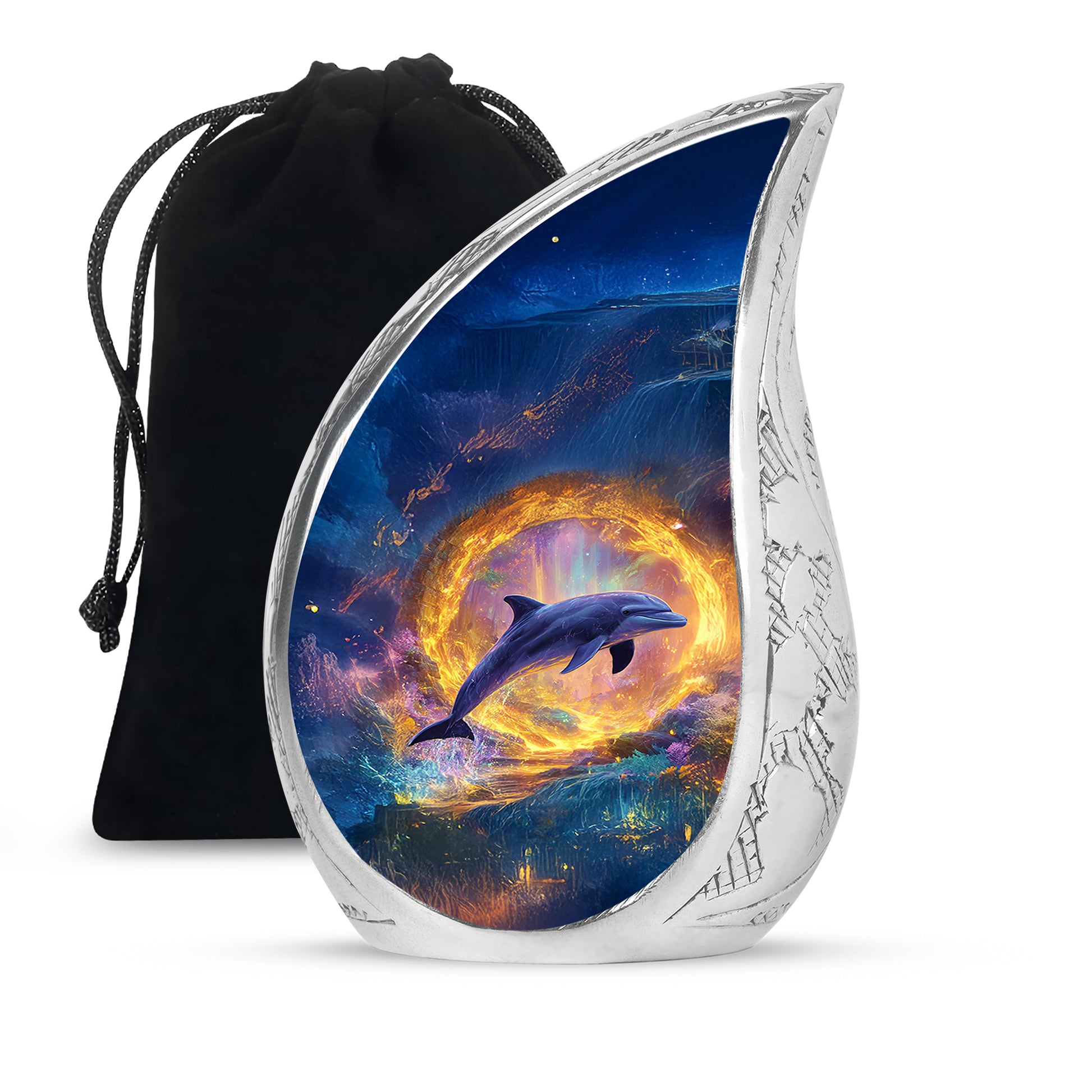 Dolphin Theme Funeral Urn - Beautiful Memorial Urn For Ashes