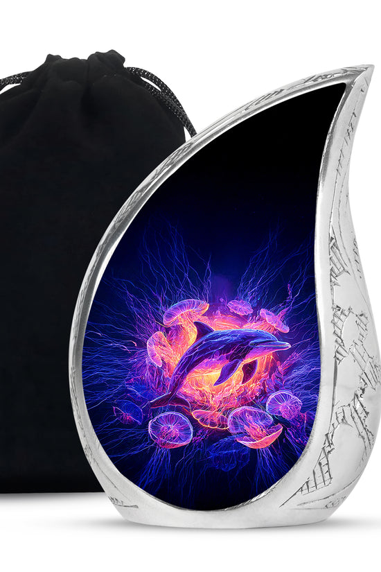 Ocean Dolphin Memorial Urn - Jellyfish Cremation Urn For Human Ashes