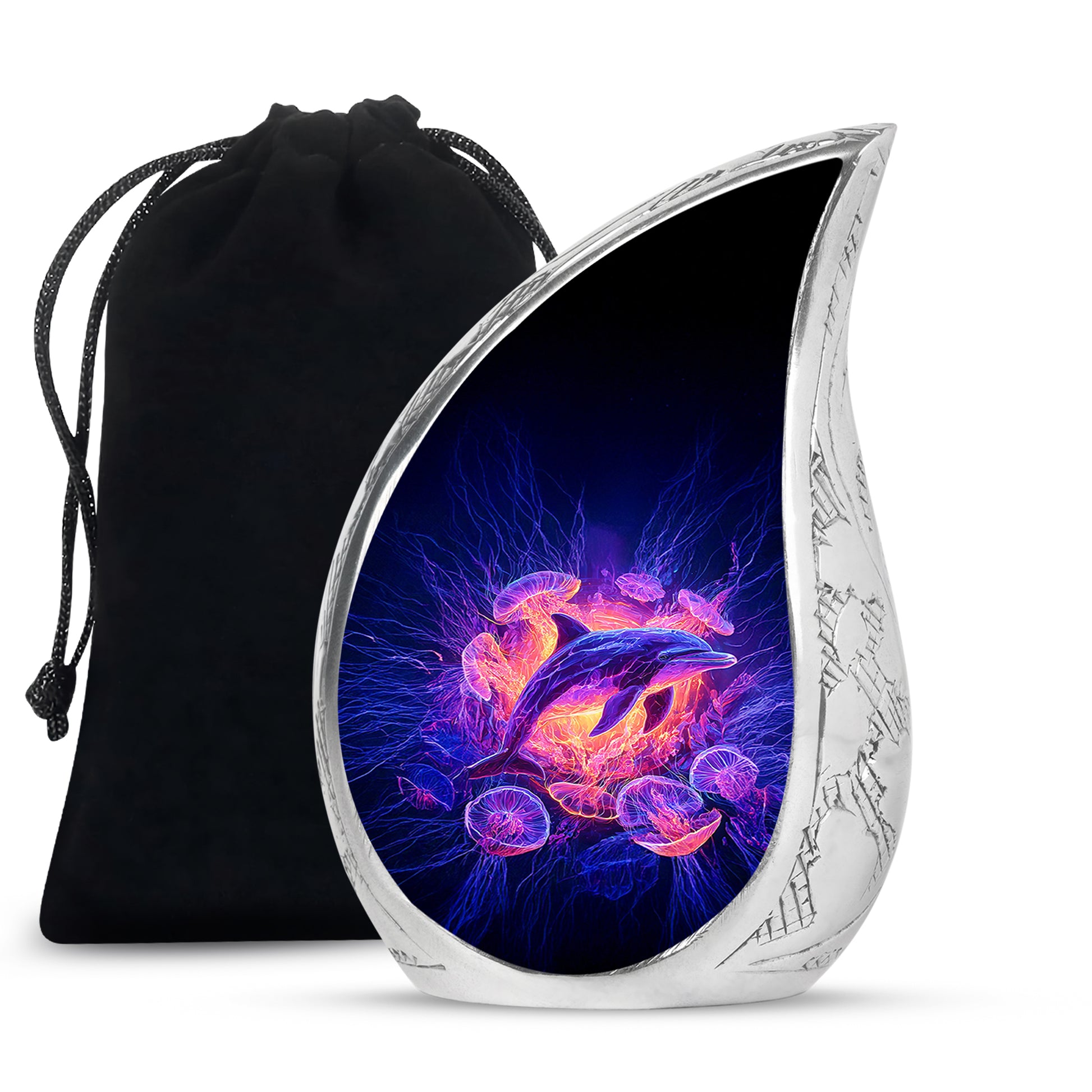 Ocean Dolphin Memorial Urn - Jellyfish Cremation Urn For Human Ashes