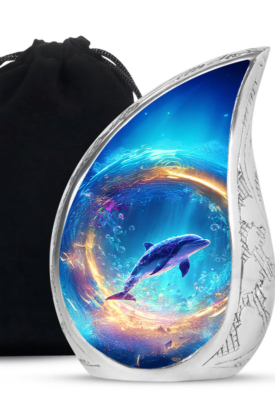 Dolphin Funeral Urn - Luxury Cremation Urn For Male & Female