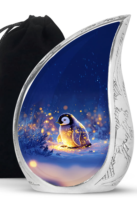 Penguin Cremation Urn - Beautiful Snow Funeral Urns For Human Ashes