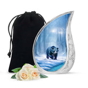 Arctic Bear Cremation Urn - Snow Forest Memorial Urn For Burial