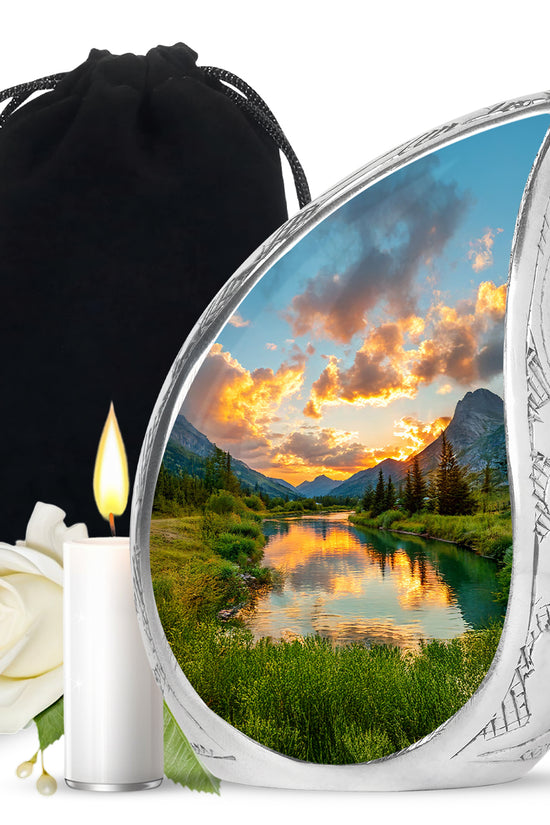 Sunset Lake MemorialUrn - Beautiful Nature Funeral Urn For Loved Ones