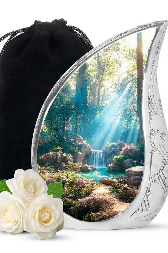 Peaceful Forest Memorial Urn - Beautiful Cremation Urn For Human Ashes