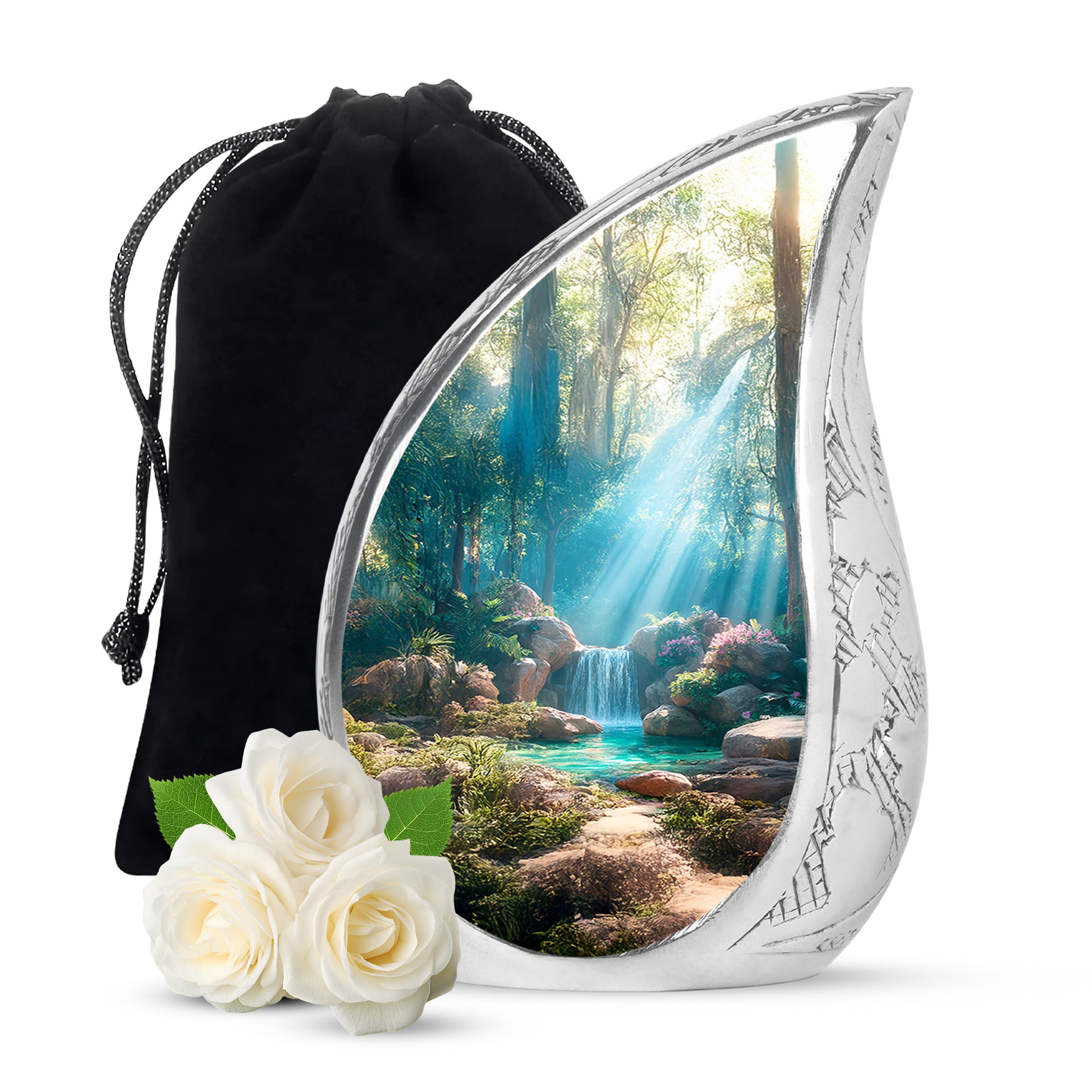 Peaceful Forest Memorial Urn - Beautiful Cremation Urn For Human Ashes