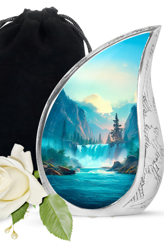 Nature Theme Funeral Urn - Elegant Waterfall Urn For Loved Ones