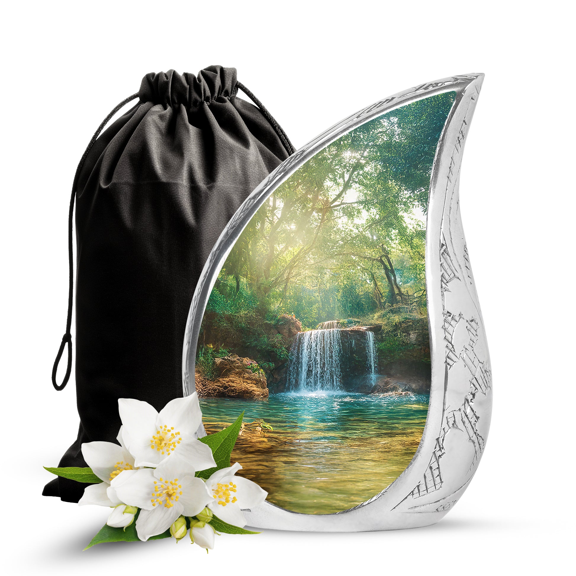 Scenic Waterfall Cremation Urn - Memorial Urn For Male & Female