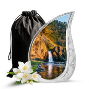 Mountain Waterfall Cremation Urn - Funeral Urn For Human Ashes