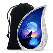Artistic Waterfall Memorial Urn - Wolf Cremation Urn For Loved Ones