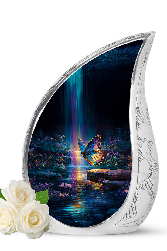 Harmonious Butterfly Cremation Urns for Human Ashes - Blue 10-inch - Yatskia