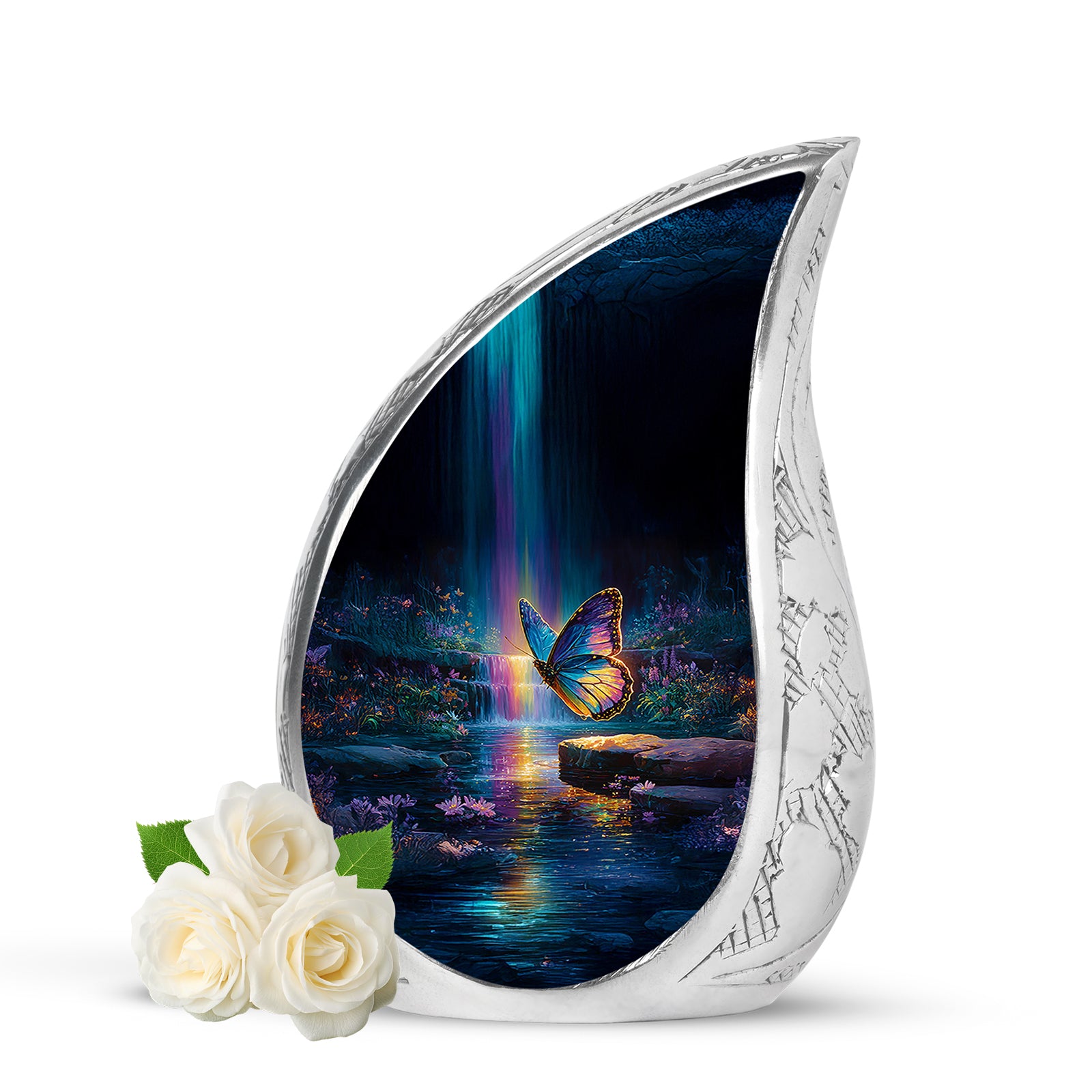Harmonious Butterfly Cremation Urns for Human Ashes - Blue 10-inch - Yatskia