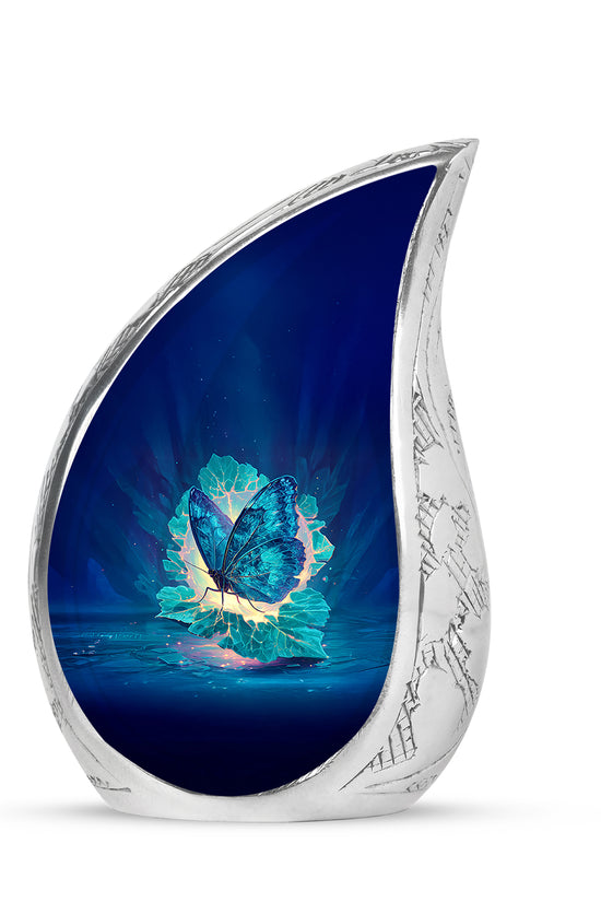 Personalized Butterfly Cremation Urns - Soothing Blue 10-inch, 200 cu in - Yatskia