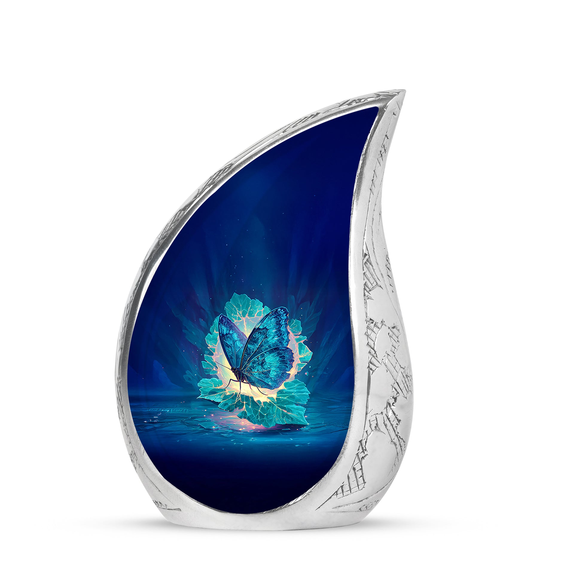 Personalized Butterfly Cremation Urns - Soothing Blue 10-inch, 200 cu in - Yatskia
